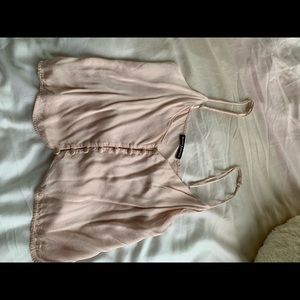 light pink satin brandy Melville tank top